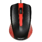 Мышь проводная Acer OMW012 черный/красный, 1200 dpi, USB, кнопки - 3