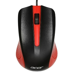 Мышь проводная Acer OMW012 черный/красный, 1200 dpi, USB, кнопки - 3