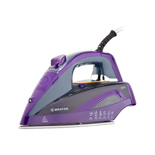 Утюг BRAYER BR4001 фиолетовый/серый, 2600 Вт, 25 г/мин, 140 г/мин, 360 мл
