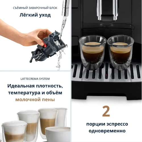 Кофемашина автоматическая DeLonghi ECAM290.61.B черный, исп. кофе - зерновой/молотый, 1.8 л, 1450 Вт, 15 бар