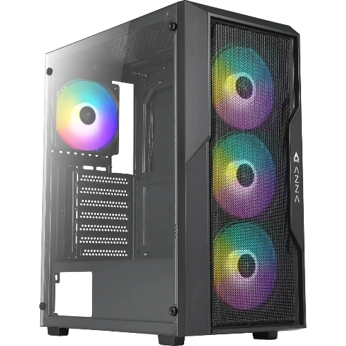 Компьютерный корпус Azza Fighter черный без БП ATX 4x120мм 2x140мм 2xUSB2.0 1xUSB3.0 audio bott PSU
