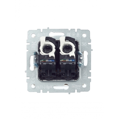 Розетка компьютерная двойная IEK BRITE РК10-2-БрЖ кат.5E RJ45 жемчуг