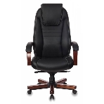 Кресло Бюрократ T-9923WALNUT/BLACK черный, кожа