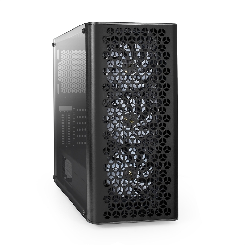 Компьютерный корпус Miditower ExeGate EVO-9202 (ATX, без БП, с окном, 1*USB+1*USB 3.0, аудио, 3 вент. 12см с RGb подсветкой)