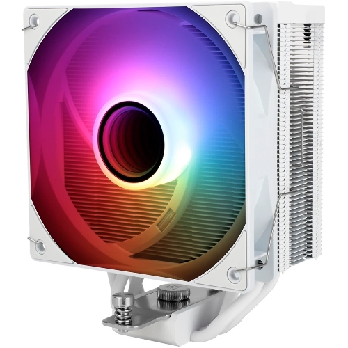 Кулер для процессора Thermalright Assassin Spirit 120 Vision ARGB White (4-pin PWM, LED temp., 154mm, Al/Cu, 4x6mm, ARGB, 1x120mm, 66.17CFM, 25.6dBA, 1500RPM, S: 1851/1700/1200/115X, AM5/AM4, white)