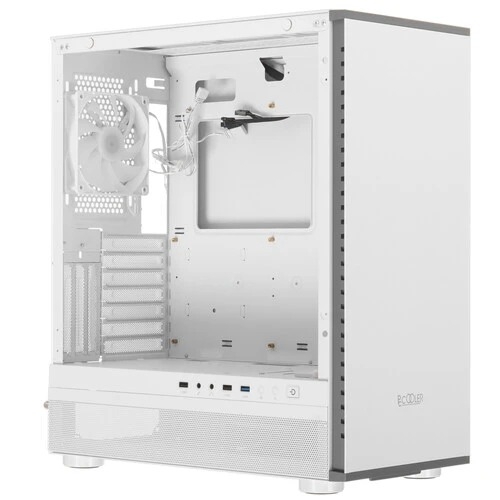 Компьютерный корпус PCCooler IE200 WH, Tempered Glass Full Tower, белый, TG, SPCC, 1x120мм ARGb E-ATX, ATX, mATX, mITX 180/380/220мм 4x2.5