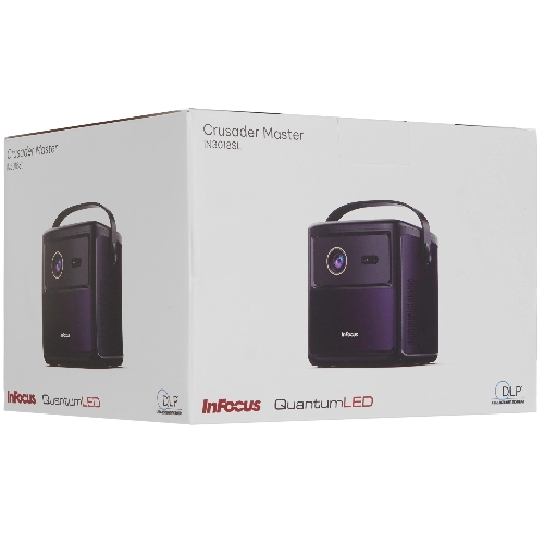 LED проектор InFocus IN3018SL Crusader Master DLP, 450 lm, FullHD, (1.2:1), HDMI 2.0 (eARC) USB-A 2.0, AUX, Bluetooth 5.1/BLE, wi-fi 2.4/5GHz, 2х10W Dolby Audio, до 25000ч., 1.57 кг батарейка