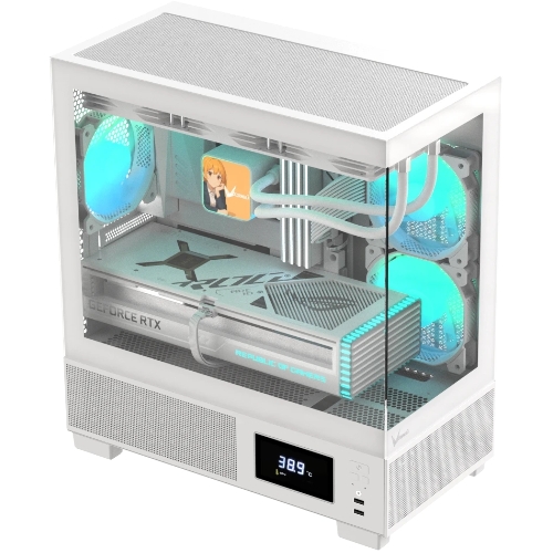 Компьютерный корпус AeroCool/Formula V Line Crystal E1M White, MATX, USB3.0*2, Switch Display Panel