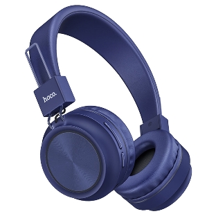 Беспроводные/проводные наушники Hoco W25 синий, полноразмерные, Bluetooth + проводной, до 12 ч.