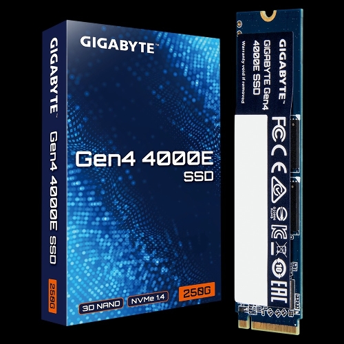 Накопитель SSD GIGABYTE Gen4 4000E, 250Gb, M.2 2280, PCIe 4.0 x4, NVMe, R/W 3500/1800