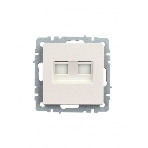 Розетка компьютерная двойная IEK BRITE РК10-2-БрЖ кат.5E RJ45 жемчуг
