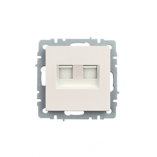 Розетка компьютерная двойная IEK BRITE РК10-2-БрЖ кат.5E RJ45 жемчуг