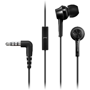 Проводные наушники Panasonic RP-TCM115GCK черный, внутриканальные, Jack 3.5 мм