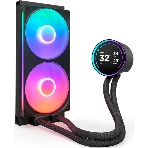 Система жидкостного охлаждения для ПК/Water Cooling System NZXT Kraken Elite 280 RGb (250W, 280мм, LED temp., Black/Fans: 2x140мм, 98.61CFM, 34.5dBA, 2000RPM/Pump height 65мм, 2800RPM, Rad thickness 27мм/S: 1851, 1700, 1200, 115X, AM5, AM4)