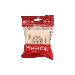 Розетка EKF Минск ERR10-022-200 1-м СП 10А IP20 без заземления, с защитными шторками, бежевый