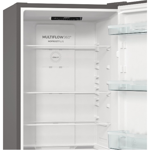 Холодильник Gorenje NRKE62XL серебристый металлик двухкамерный 203/99л морозилка снизу, No Frost