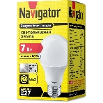 Лампа светодиодная Navigator NLL-A55-7-230-4K-E27 7 Вт грушевидная 4000К белый E27 560 лм 170-260В