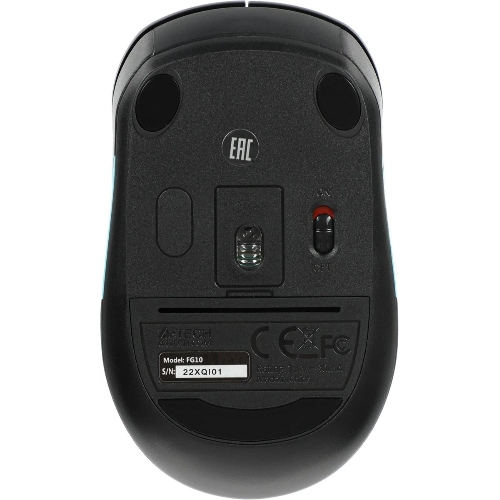Мышь беспроводная A4Tech Fstyler FG10 черный/синий, 2000 dpi, радиоканал, USB, кнопки - 4