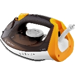 Утюг BRAYER BR4003 коричневый/белый/желтый, 2400 Вт, 25 г/мин, 140 г/мин, 330 мл