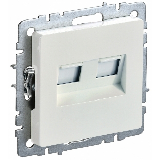 Розетка компьютерная двойная IEK BRITE РК10-2-БрЖ кат.5E RJ45 жемчуг