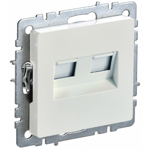 Розетка компьютерная двойная IEK BRITE РК10-2-БрЖ кат.5E RJ45 жемчуг