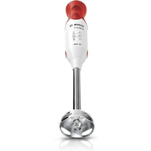 Блендер погружной Bosch MSM64110 белый/красный, 450 Вт, 2 скорости, турбо