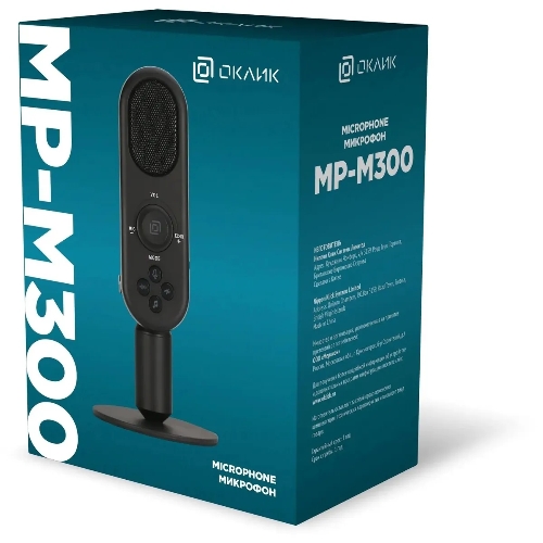 Микрофон проводной Оклик MP-M300 1.5м черный