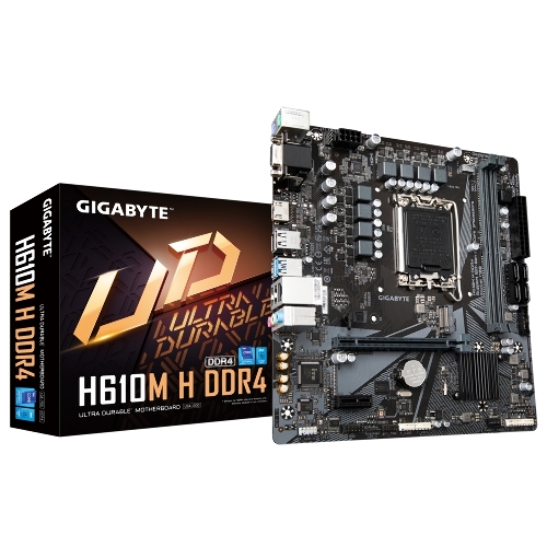 Материнская плата Gigabyte H610M H DDR4 Soc-1700 Intel H610 2xDDR4 mATX AC`97 8ch(7.1) GbLAN+VGA+HDMI