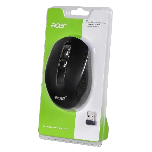 Мышь беспроводная Acer OMR060 черный, 1600 dpi, радиоканал, USB, кнопки - 6