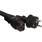 Шнур питания Lanmaster LAN-PP19L/SH-5.0-BK C19-Schuko проводник.:3x1.5мм2 5м 220В 16А черный
