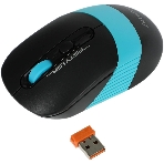 Мышь беспроводная A4Tech Fstyler FG10 черный/синий, 2000 dpi, радиоканал, USB, кнопки - 4