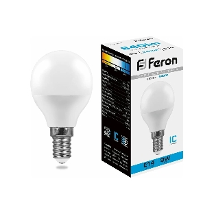 Лампа светодиодная Feron LB-550 9W 230V E14 6400K G45
