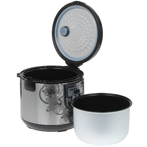 Мультиварка Centek CT-1498 Ceramic черный, сталь 700 Вт, 5.0л, КЕРАМИЧЕСКОЕ ПОКРЫТИЕ ЧАШИ, 10 пр-м.