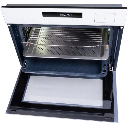 Духовой Шкаф электрический с паром Maunfeld MCMO5016STGW, 50л, дверца с 2 стеклами, белый