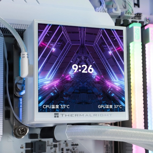 Водяное охлаждение для процессора Thermalright Hyper Vision 360 (360mm, LED, White, ARGB/Fans: 3x120mm, 69CFM, 27dBA, 2150RPM/Pump height 68mm, 6400RPM, Rad thickness 27mm/S: 1700, 1200, 1851, 115X, 2011, 2066, AM5, AM4)