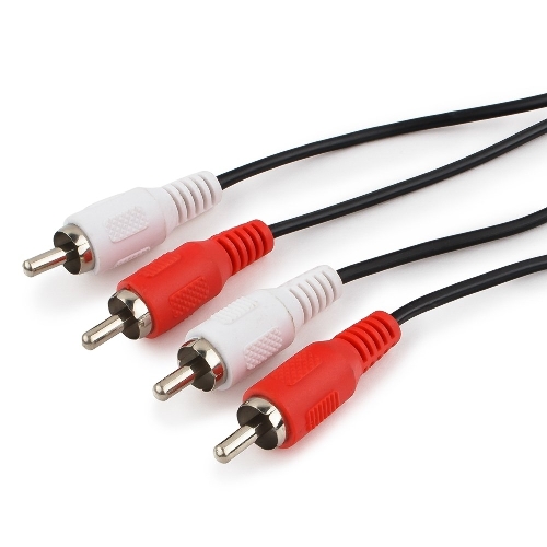 Кабель аудио Cablexpert CCA-2R2R-5M-N, 2xRCA/2xRCA, 5м, черный, пакет