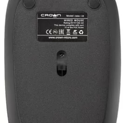 Мышь проводная Crown CMM-128 черный, 1000 dpi, USB, кнопки - 2