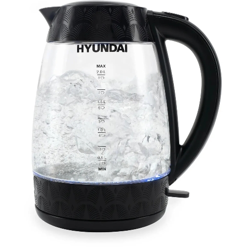 Чайник электрический Hyundai HYK-G4505 2 л, 2200 Вт, черный (корпус: стекло)