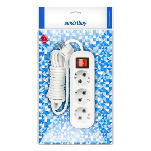 Удлинитель Smartbuy (SBE-16-3-1.5-ZS) 3 гнз х 1,5 м (16А/3.5 кВт, ПВС 3х1.0)