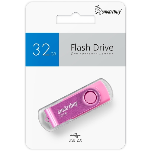 Флешка USB Smartbuy Twist Pink (SB032Gb2TWP), 32Gb, USB 2.0, R/W 15/12, розовый