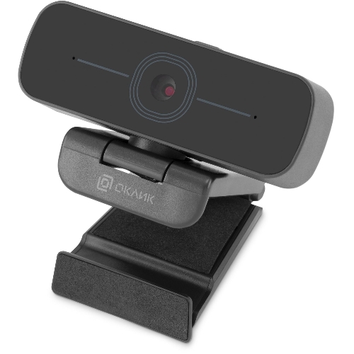 Веб-камера OKLICK OK-C001FH 1920x1080, 30 кадр/с, USB Type-A, микрофон (шумоподавление), универсальное крепление