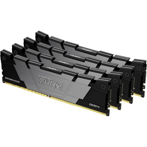 Оперативная память Kingston Fury Renegade, 64Gb (4x16GB), DDR4, 3600MHz, CL16, DIMM, с радиаторами, серый/черный