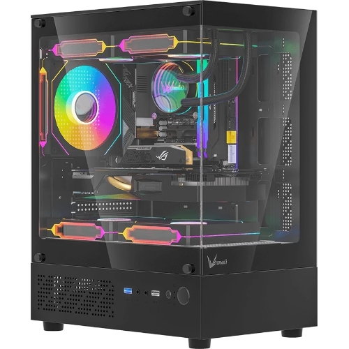 Компьютерный корпус AeroCool/Formula Crystal Z1CM черный без БП mATX 5x120мм 1xUSB3.0 audio bott PSU