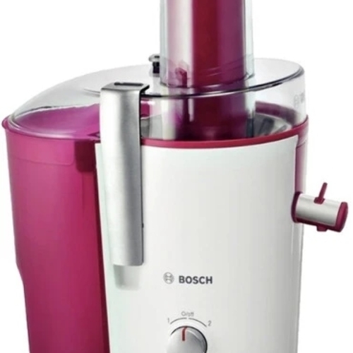 Соковыжималка Bosch MES25C0 белый/бордовый, центробежная, 700 Вт, 1250 мл, механическое