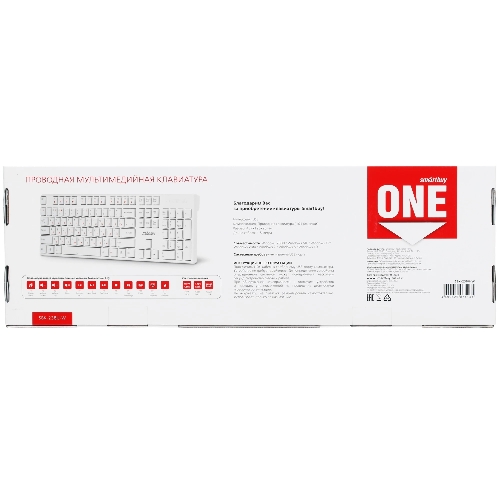Клавиатура проводная мультимедийная Smartbuy ONE 238 USB белая (SBK-238U-W)/20