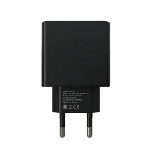 Сетевое зарядное устройство MORE CHOICE NC61 СЗУ 1USB+1USB-C 3.0A PD 20W+QC3.0 быстрая зарядка черный