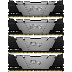 Оперативная память Kingston Fury Renegade, 64Gb (4x16GB), DDR4, 3600MHz, CL16, DIMM, с радиаторами, серый/черный
