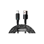 Кабель Rexant 18-7064 USB-A – Type-C, 6А, 66Вт, 1м, в черной нейлоновой оплетке, со световой индикацией