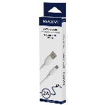 Кабель Maxvi MC-A01 plus white USB-A - microUSB, 2A ток макс. нагрузки 2А, макс. напряжение 5V; стандарт USB 2.0; длина 1.2м, материал PVC, белый
