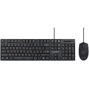 Комплект клавиатура+мышь Gembird KBS-9050L проводной, USB, 1000 DPI, чёрный